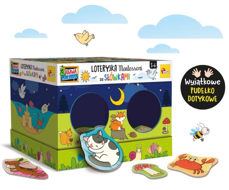 Lisciani, Montessori, loteryjka ze słówkami, gra edukacyjna