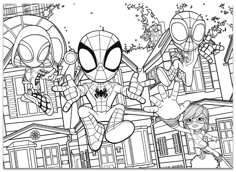 Lisciani, Spidey i super-kumple, puzzle dwustronne, 192 elementy