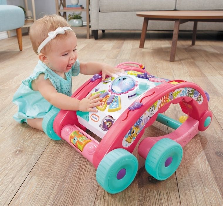 Little Tikes, chodzik i stół aktywności, 3w1, różowy