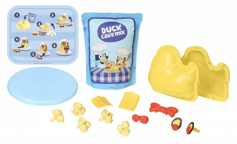 Little Tikes, Creative Chefs, Bluey, Duck Cake Kit, zestaw do pieczenia ciasta z masą plastyczną