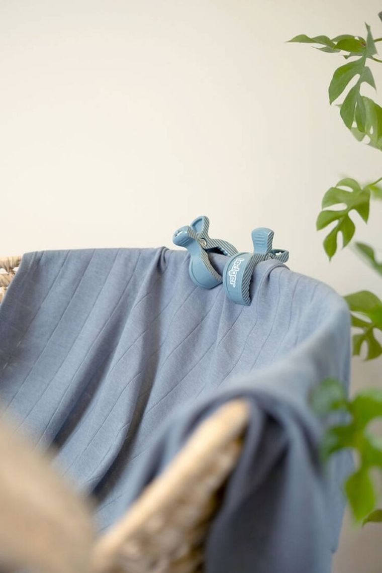 Lodger, Ocean, zestaw uniwersalnych klipsów do wózka, niebieskie, 2 szt.