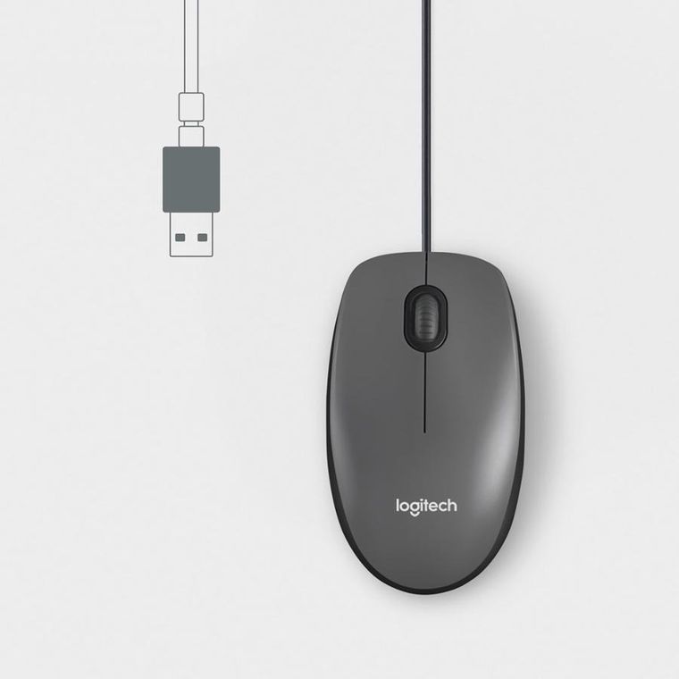 Logitech, M100, mysz, black