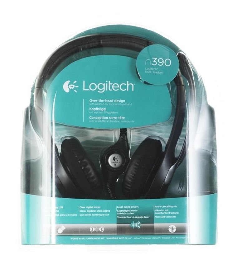 Logitech, słuchawki, H390 981-000406, czarne
