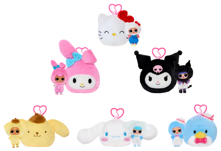 L.O.L. Surprise, Loves Hello Kitty, Reversible Plush, mini laleczka w pluszowym etui, 1 szt.