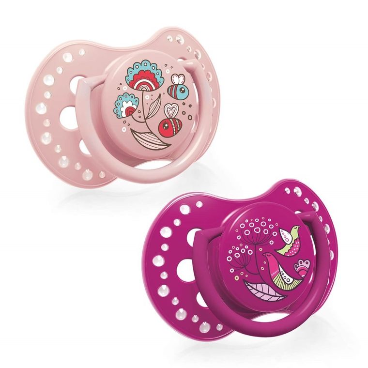 Lovi, Folky, smoczek gryzak silikonowy, dynamiczny, 6-18m, 2 szt.