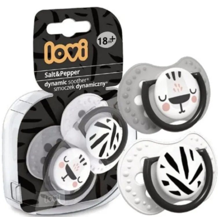 Lovi, Salt&Pepper, smoczek dynamiczny, silikonowy, 18m+, 2 szt.