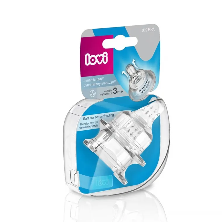 Lovi, smoczek dynamiczny, trójprzepływ, 3m+, 2 szt.