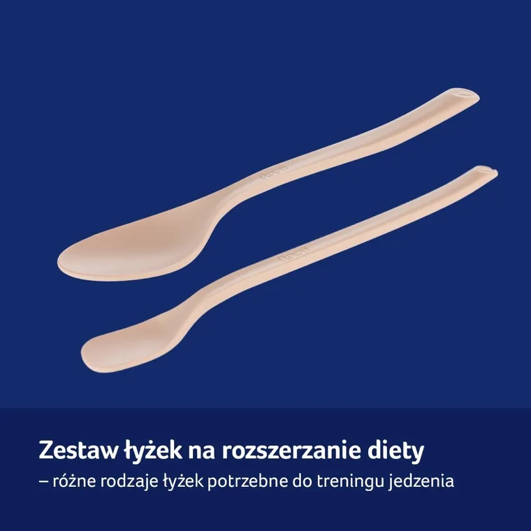 Lovi, zestaw łyżek, łyżka do karmienia i łyżka stołowa, Nude