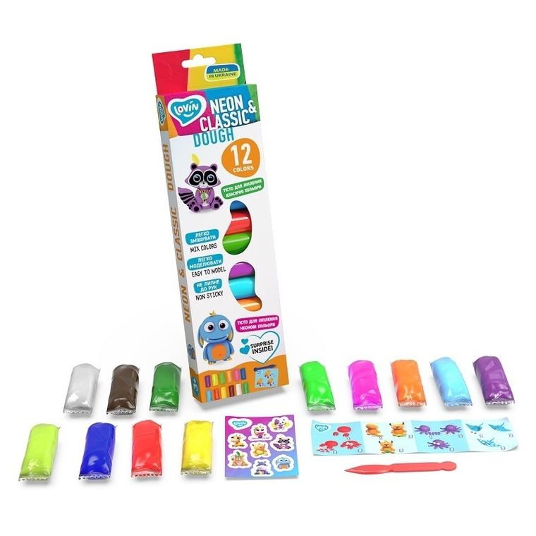 Lovin, ciastolina do modelowania, neonowa, 12 kolorów