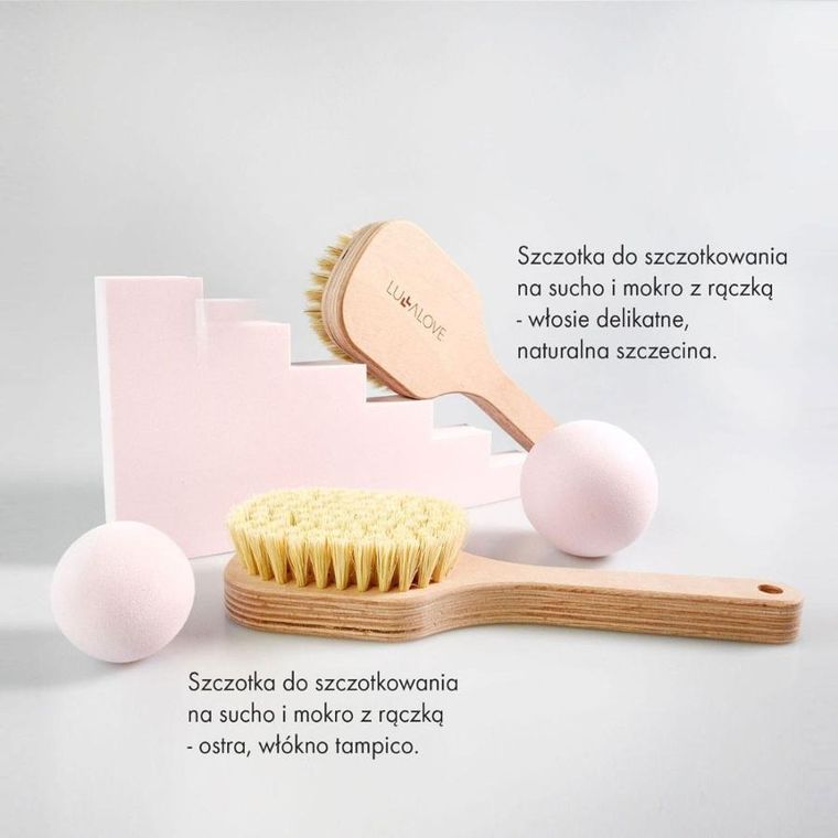 LullaLove, szczotka do masażu na sucho i mokro, włókno tampico