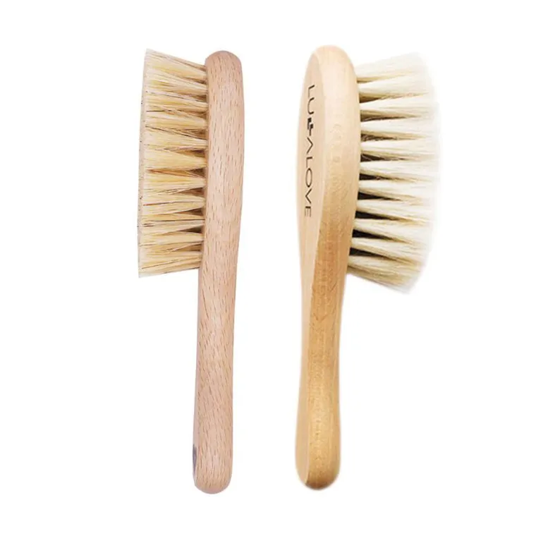 Lullalove, zestaw szczotek dla niemowląt na ciemieniuchę, naturalne włosie