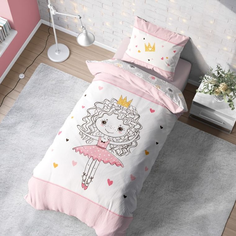 LuLuLand, Różowa Księżniczka, 2-częściowy komplet pościeli, 140-200 cm