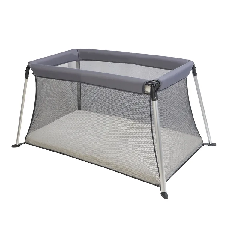 Luna Bambini, lekkie łóżeczko turystyczne, bez montażu, szare