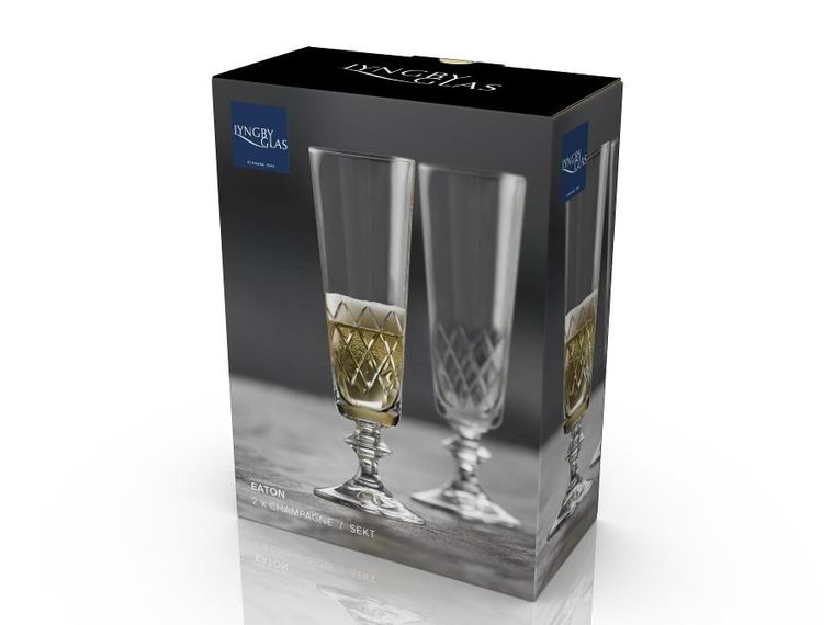 Lyngby Glas, kieliszki do szampana ze szkła kryształowego, 160 ml, Eaton, 2 szt.