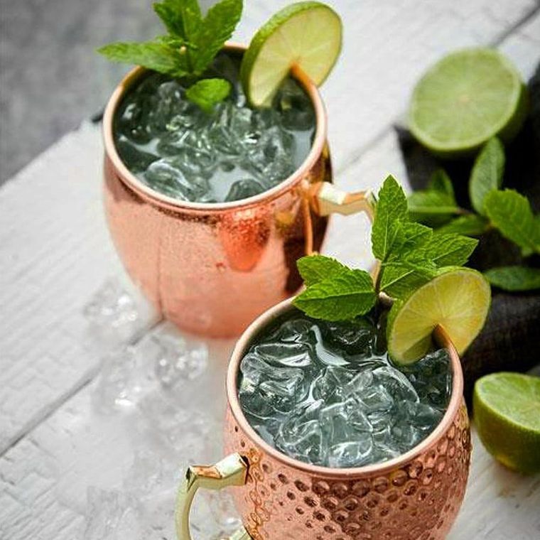 Lyngby Glas, kubki z uszkiem, Moscow, miedź, 550 ml, 2 szt.