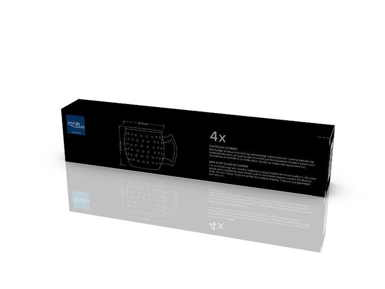 Lyngby Glas, Moscow, kieliszki mini shot, miedź, 80 ml, 4 szt.