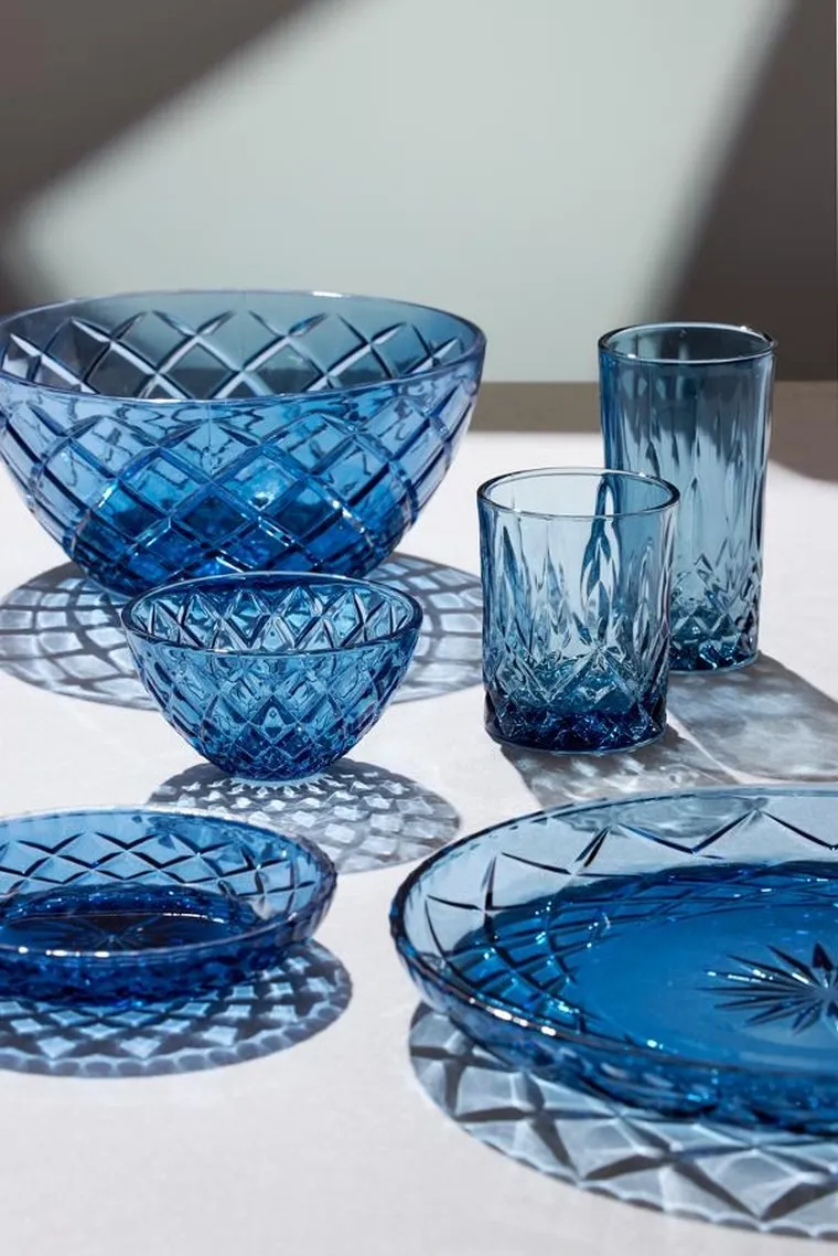 Lyngby Glas, talerz Sorrento, 30 cm, niebieski