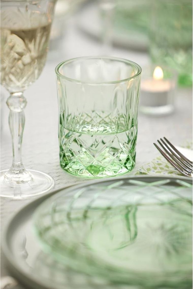 Lyngby Glas, talerze, Sorrento, 21 cm, 4 szt., zielone