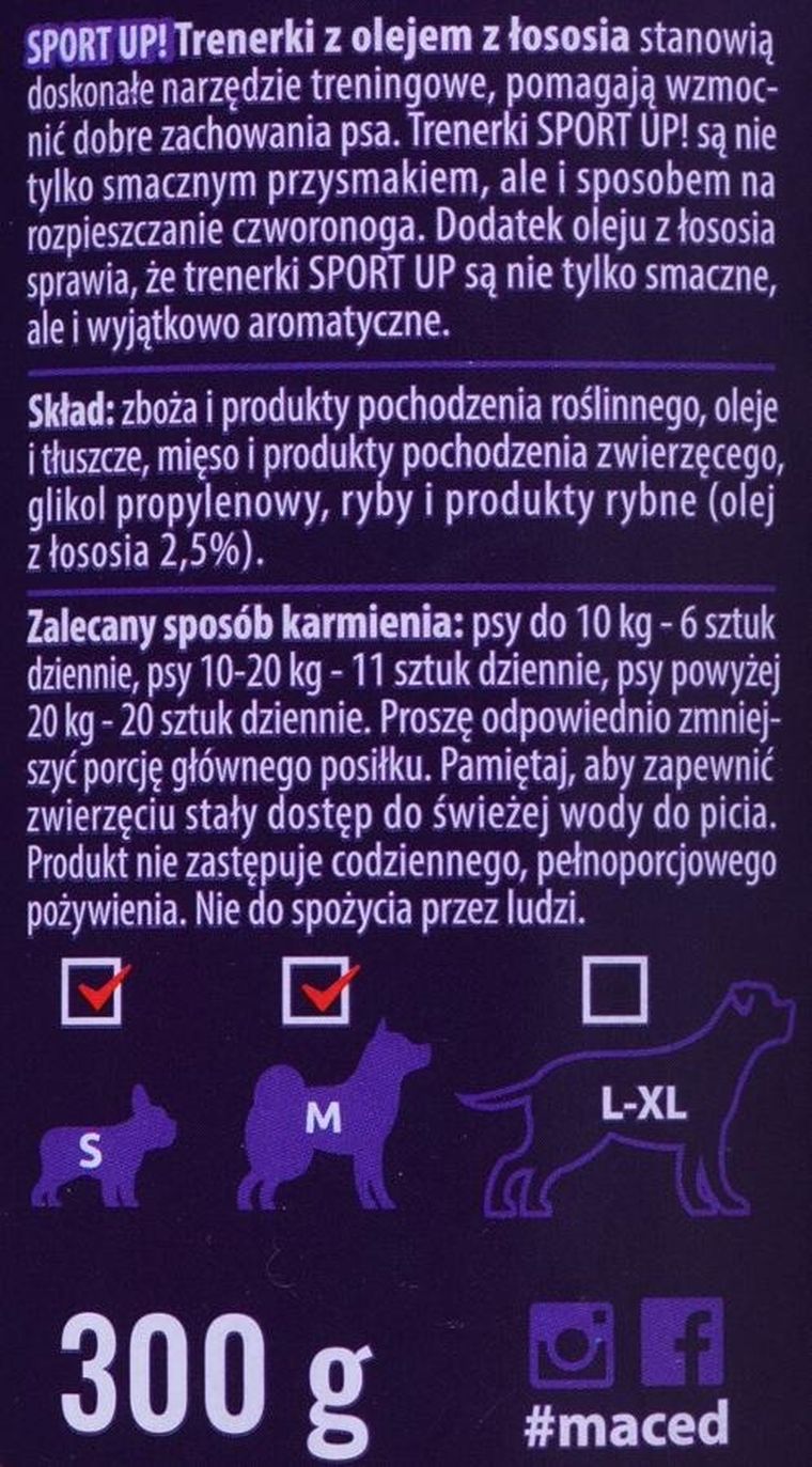 Maced, Sport Up, trenerki z olejem z łososia, 300 g