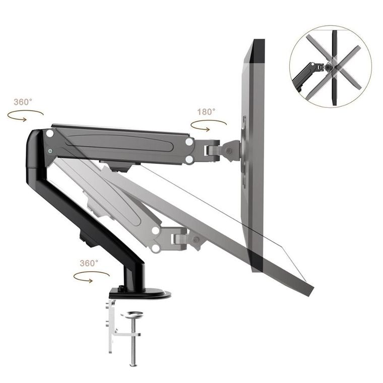 Maclean, uchwyt do monitora, czarny, MC-860N