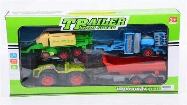 Macyszyn Toys, traktor z przyczepami, maszyny rolnicze