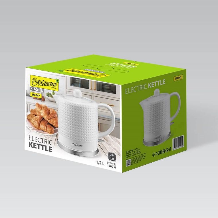 Maestro, czajnik elektryczny, ceramiczny, 1,2l, MR-067