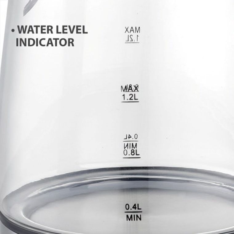 Maestro, czajnik elektryczny, szklany, czarny, 1630W, MR-062