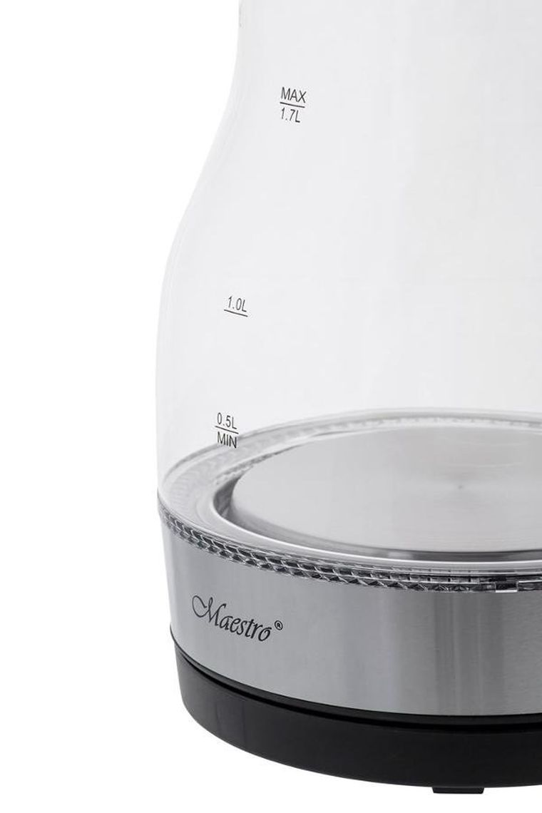 Maestro, czajnik elektryczny, szklany, czarny, 2200W, MR-061