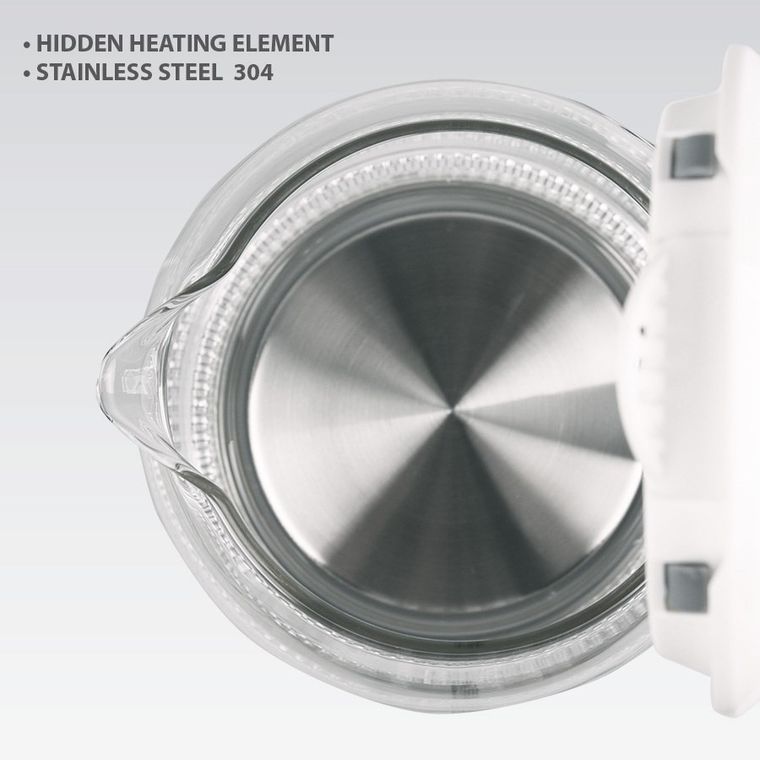 Maestro, czajnik elektryczny, szklany, szary, 1,7l, 2200W, MR-056