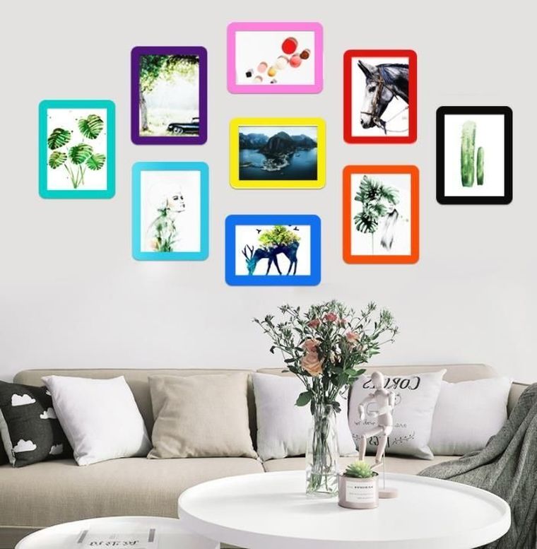 Magnetyczna ramka samoprzylepna, 12.3-8,1 cm, pomarańczowa