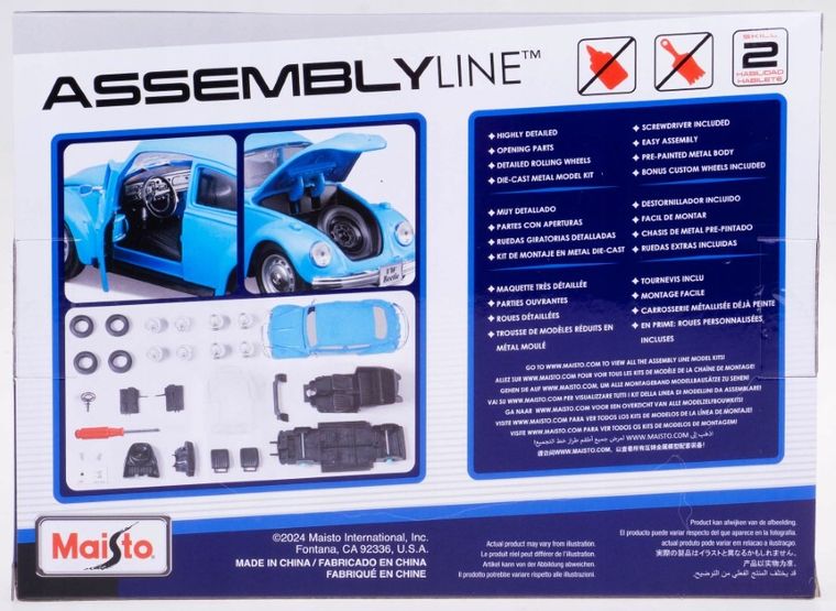 Maisto, Volkswagen Beetle, model pojazdu do składania, 1:24