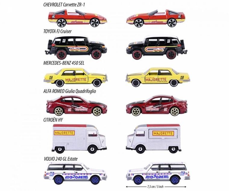 Majorette, 60-lecie, model pojazdu, resorak, 1:64, 1 szt.