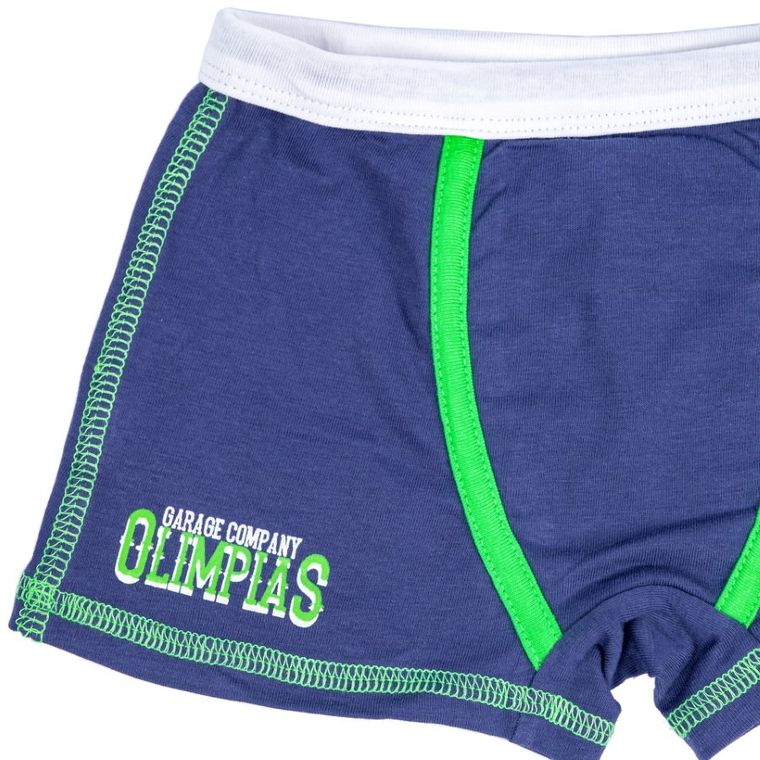 Majtki bokserki chłopięce, niebieskie, Olimpias