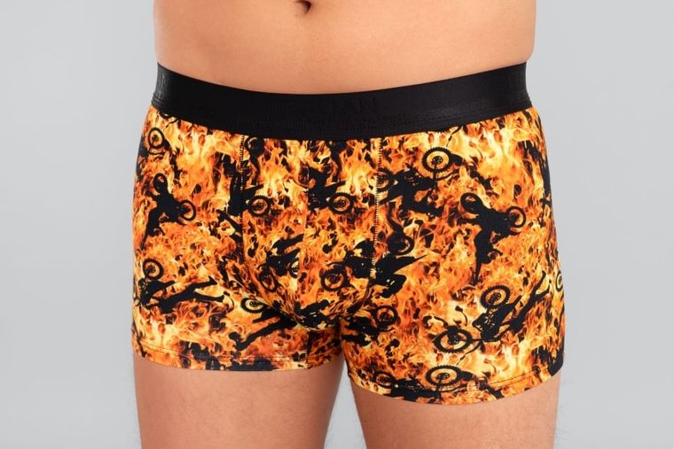 Majtki bokserki męskie, pomarańczowe, Caldo, Italian Fashion