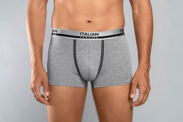 Majtki bokserki męskie, szare, Umberto, Italian Fashion