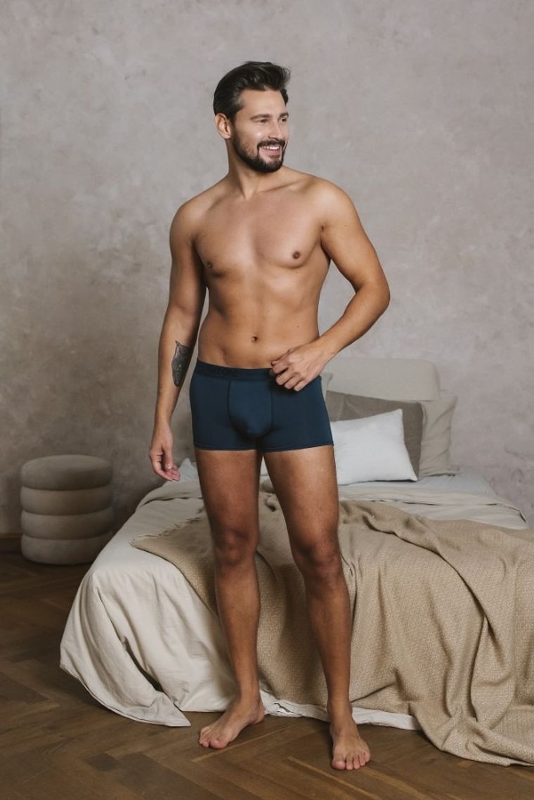 Majtki bokserki męskie, zielone, Umberto, Italian Fashion