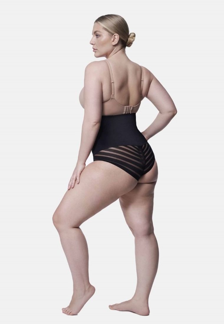 Majtki figi damskie z wysokim stanem, czarne, Julimex