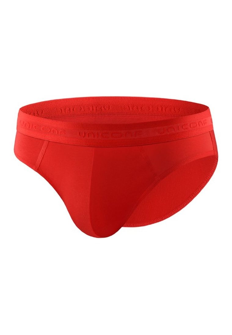 Majtki slipki męskie, czerwone, zestaw, 3 szt., Uniconf
