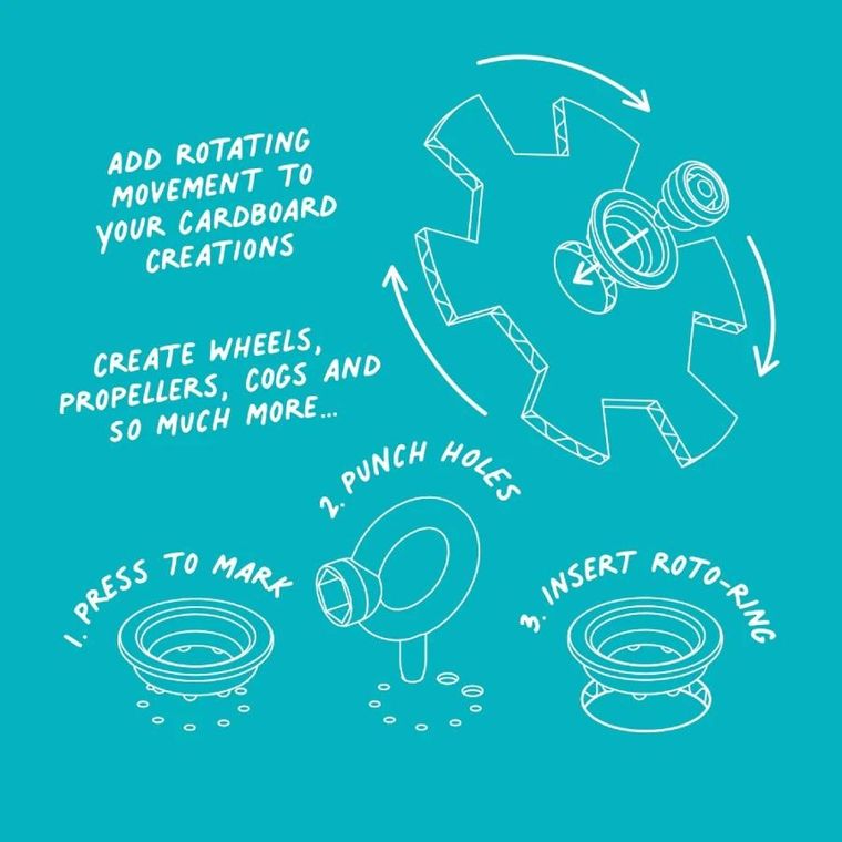 Makedo, Roto-Ring, zestaw pierścieni obrotowych, 16 elementów