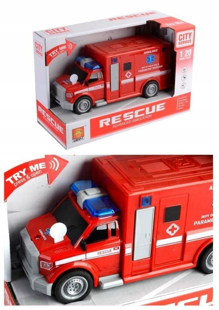 Maksik, karetka, pojazd ratunkowy, czerwona