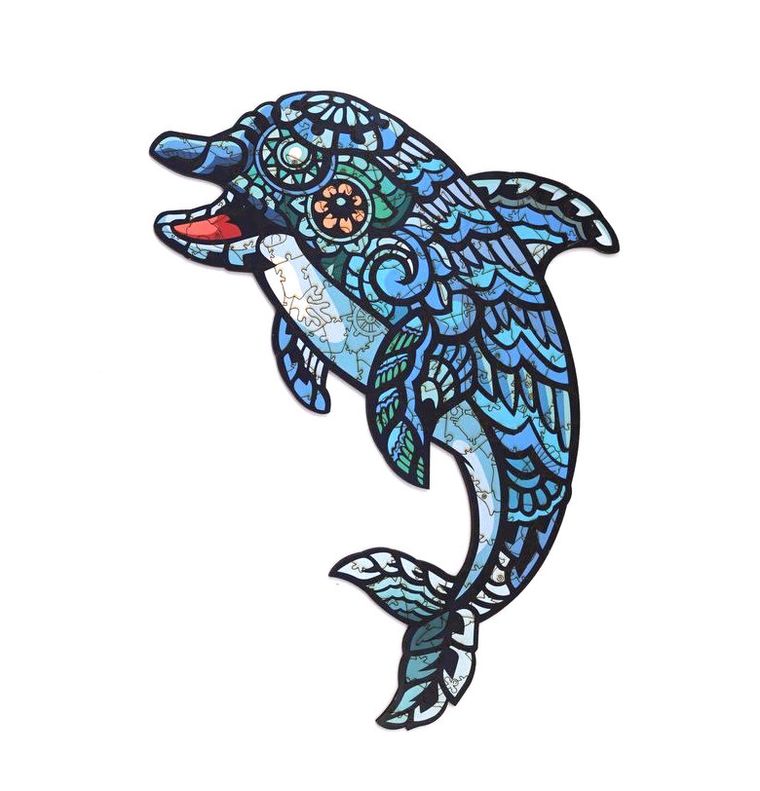 Maksik, puzzle drewniane, delfin, 147 elementów