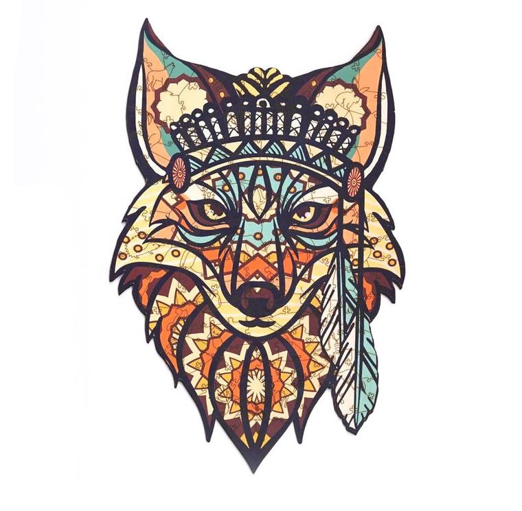 Maksik, puzzle drewniane, leśny lis, 130 elementów