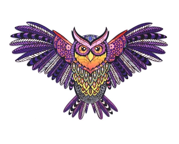 Maksik, puzzle drewniane, magiczna sowa, 120 elementów