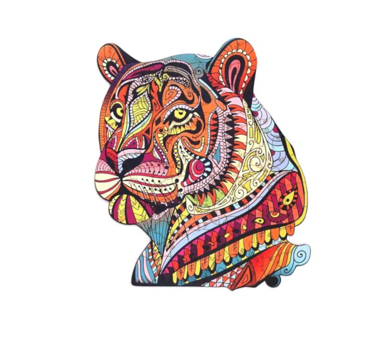 Maksik, puzzle drewniane, tajemniczy tygrys, 129 elementów