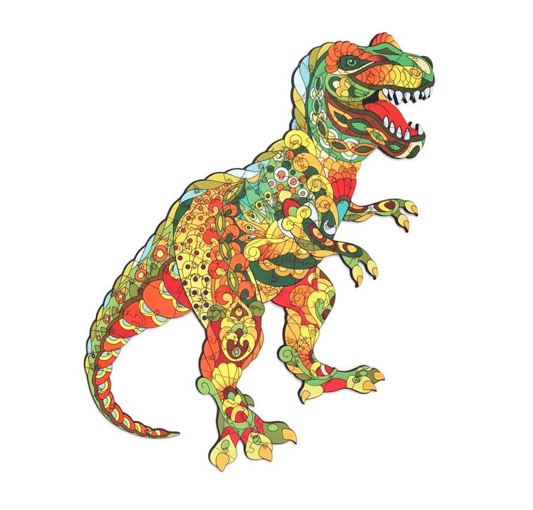 Maksik, puzzle drewniane, tyranozaur rex, 129 elementów