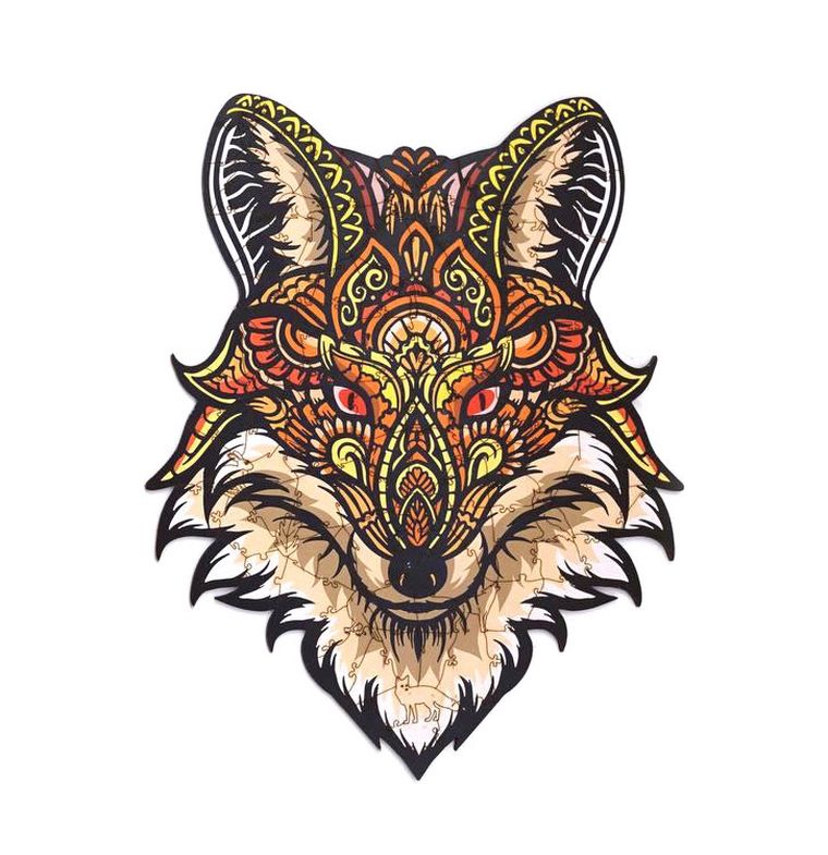 Maksik, puzzle drewniane, zaczarowany lis, 120 elementów