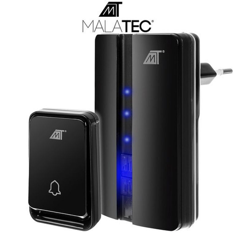 Malatec, dzwonek bezprzewodowy, czarny