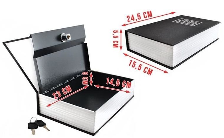 Malatec, kasetka w książce, sejf