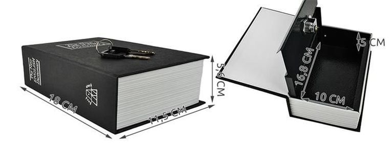 Malatec, sejf-kasetka ukryta w książce, 18 cmx11.5 cm