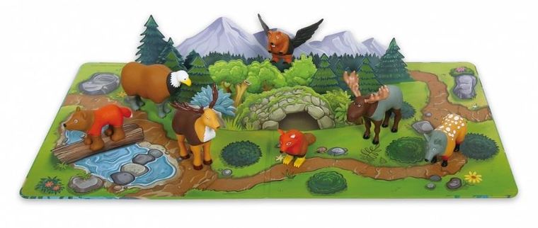 MalBlo, Magnetic, mini zwierzęta leśne, zestaw figurek z planszą